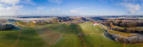 Gemeinde Oberneukirchen Landkreis Mühldorf Ort Luftbild Panorama (Dirschl Johann) Deutschland MÜ